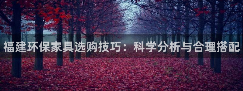 杏耀测速娱乐：福建环保家具选购技巧：科学分析与合理搭配