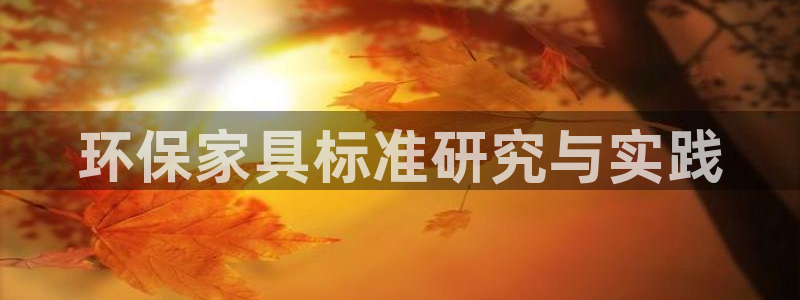 杏耀代理注册中心：环保家具标准研究与实践